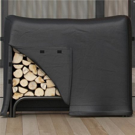 DURA COVERS Dura Covers LRFP5526 Heavy Duty 4 ft. Black Water Resistant Firewood Log Rack Cover LRFP5526